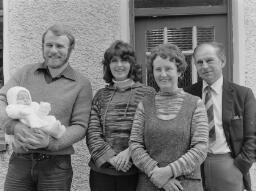 Helen Gwent Thomas. Glyb Cynfal Price. Mr. &amp; Mrs. Evans Pengroes Tanygre and son. Vincent Roberts &amp; family. Gymanfa 1977 - Fanner...etc. Bearded unidentified, Eric Scott....Church terr. - May-77 thumbnail