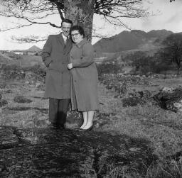 Hugh Trawsfynydd and bride. Ted Jones Eilir at Dolmoch - Three little girsl. Betty ??? Passports thumbnail