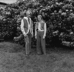 Cedri Roberts, Square. R. E Jones's Shop, Staff N. P Bank, Toni and Aloma, Ffestiniog Railway engine, Wedding at Cymerau Ychaf - Jun-69 thumbnail